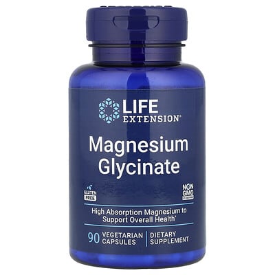 Magnesium Glycinate, 90 Vegetarian Capsules (105 mg per Capsule)