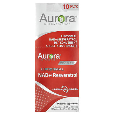 Mega-Pack+®, Liposomal NAD +/ Resveratrol, 10 Packets, 0.68 fl oz (20 ml) Each