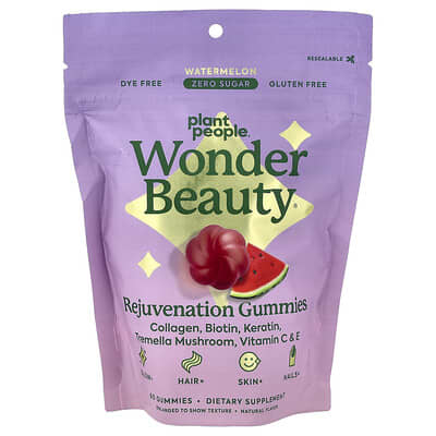 Plant People, Wonder Beauty®, жевательные витамины, арбуз, 60 шт