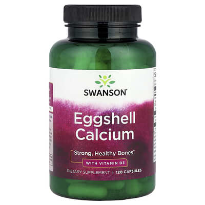 Кальций с витамином D3 Swanson Vitamins Eggshell Calcium, 120 капсул
