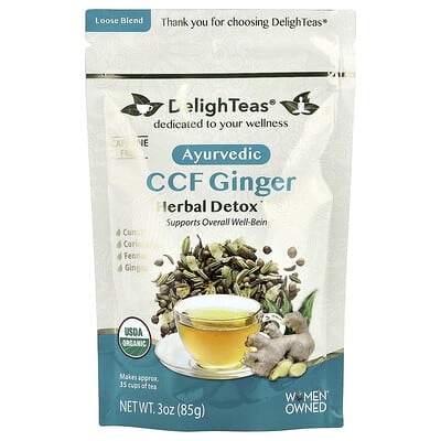 Herbal Detox Tea, CCF Ginger, Loose Blend, Caffeine Free, 3 oz (85 g)