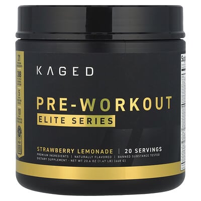 Предтренировочный коктейль Kaged Elite Series, Strawberry Lemonade, 1.47 lb (668 g)