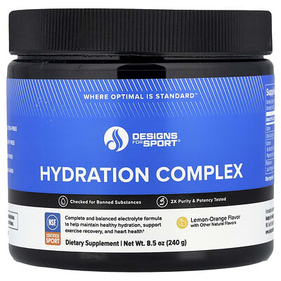 Designs For Sport®, Hydration Complex, Lemon-Orange, 8.5 oz (240 g)