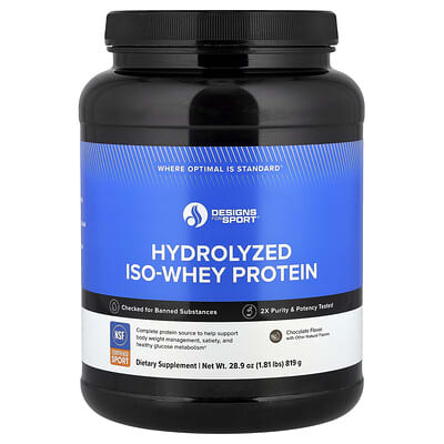 Designs For Sport®, Hydrolyzed Iso-Whey Protein, Chocolate, 1.81 lb (819 g)