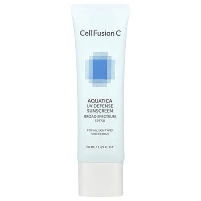 Cell Fusion C Aquatica Солнцезащитный крем UV Defense, для всех типов кожи, SPF 50, 1.69 fl oz (50 ml)