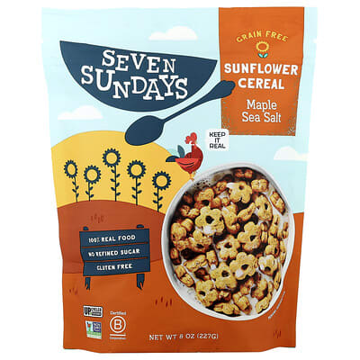 Злаковый завтрак Sunflower Cereal, кленовый сахар и морская соль, 8 oz (227 g)