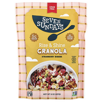 Гранола Seven Sundays Rise & Shine, Клубника-Банан, 8 oz (227 g)