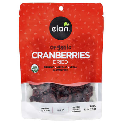 Сушеная клюква Elan Organic, 6.2 oz (175 g)