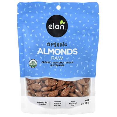Organic Almonds, Raw, 7 oz (200 g)