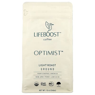 Кофе Coffee, Optimist™, молотый, светлая обжарка, 12 oz (340 g)