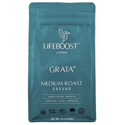 Lifeboost Coffee, Grata™, молотый, Medium Roast, 12 oz (340 g)