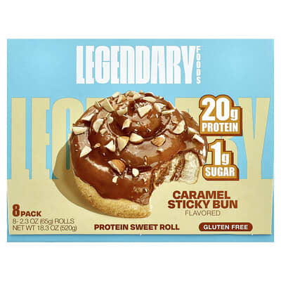 Protein Sweet Roll, Caramel Sticky Bun, 8 Pack, 2.3 oz (65 g) Each