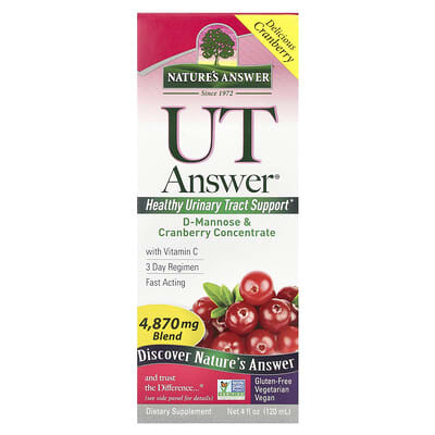 UT Answer®, D-Mannose & Cranberry Concentrate, 4 fl oz (120 ml)