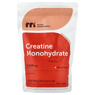 Порошок креатина моногидрата, без вкуса, 17.6 oz (500 g)