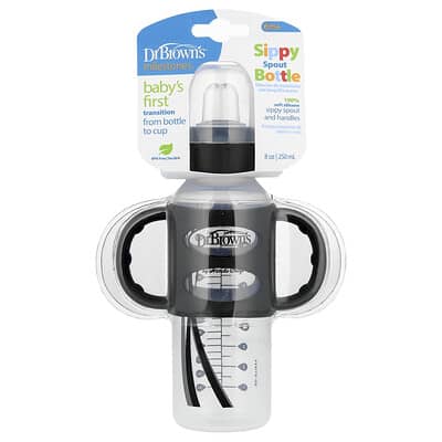 Sippy Spout Bottle, 6 Months +, Black , 8 oz (250 ml)
