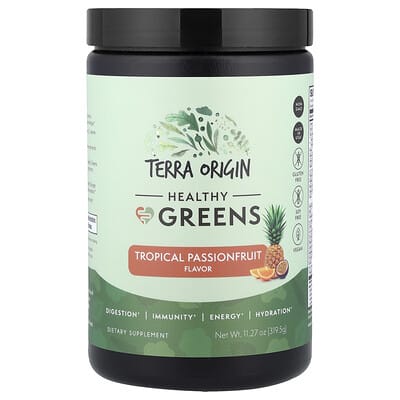 Зеленые суперфуды Terra Origin, Tropical Passionfruit, 11.27 oz