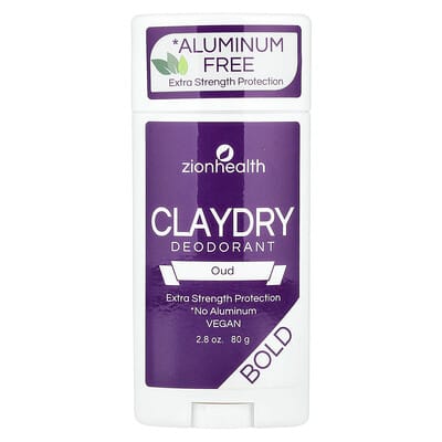 Zion Health Bold, ClayDry дезодорант, Oud, 2.8 oz (80 g)