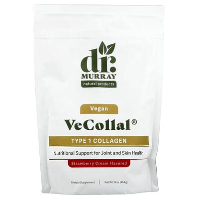 Коллаген VeCollal® Vegan Type 1, Strawberry Cream, 16 oz (454 g)
