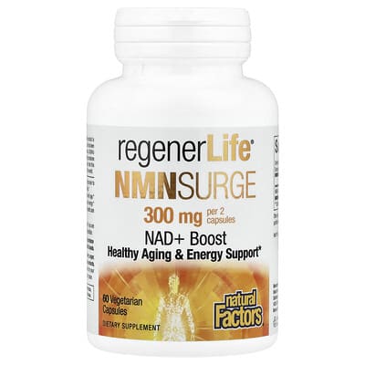 Natural Factors RegenerLife®, NMN Surge, 60 вегетарианских капсул (150 mg per Capsule)