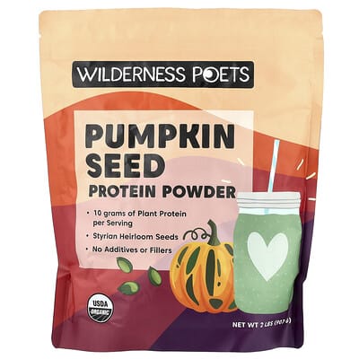 Wilderness Poets Органический протеиновый порошок из семян тыквы 2 lbs (907 g)
