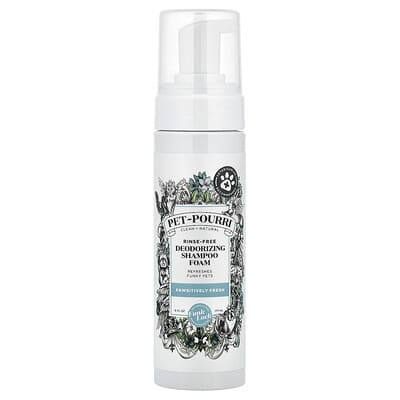 Pet-Pourri™, Rinse-Free Deodorizing Shampoo Foam, Pawsitively Fresh, 6 fl oz (177 ml)