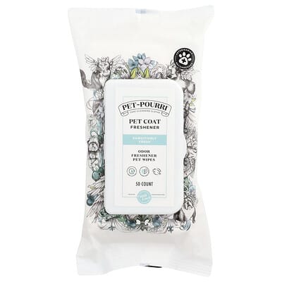 Pet-Pourri™, Pet Coat Freshener Wipes, Pawsitively Fresh, 50 Count