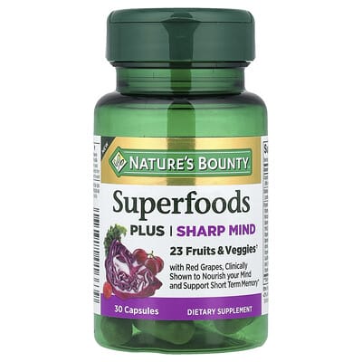 Nature's Bounty Superfoods Plus Sharp Mind, 30 капсул