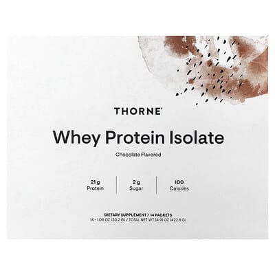 Thorne Whey Protein Isolate, Шоколадный, 14 пакетиков по 1.06 oz (30.2 g)