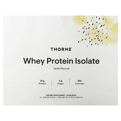 Whey Protein Isolate, Vanilla, 14 Packets, 0.98 oz (27.9 g) Each