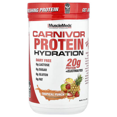 Протеиновый напиток Carnivor Protein Hydration, Tropical Punch, 17.6 oz (500 g)