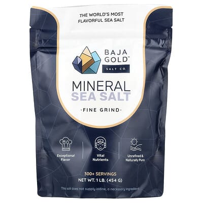 Mineral Sea Salt, Fine Grind, 1 lb (454 g)