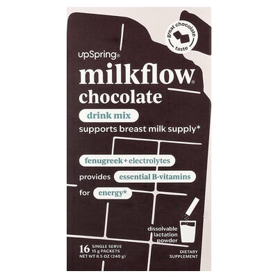 Milkflow®, напиток, шоколад, 16 порционных пакетиков, 0.53 oz (15 g) каждый