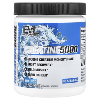 EVLution Nutrition Creatine 5000®, Blue Raz, 10.3 oz (292 g)