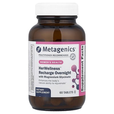 Metagenics Women's Health, HerWellness™ Recharge Overnight с магнием глицинатом, 60 таблеток