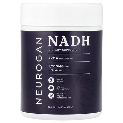 Neurogan Health NADH, 20 mg, 60 таблеток, 0.63 oz (18 g)