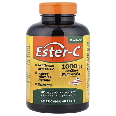 Ester-C® с цитрусовыми биофлавоноидами, 180 вегетарианских таблеток