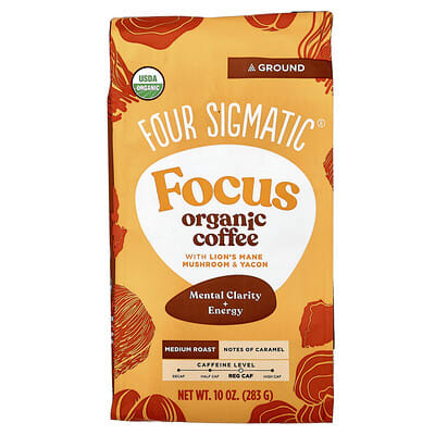 Four Sigmatic Органический кофе с грибом Lion's Mane и Yacon, молотый, Medium Roast, 283 g