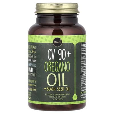Maju Superfoods CV 90+ масло орегано + масло черного тмина, 60 мягких капсул