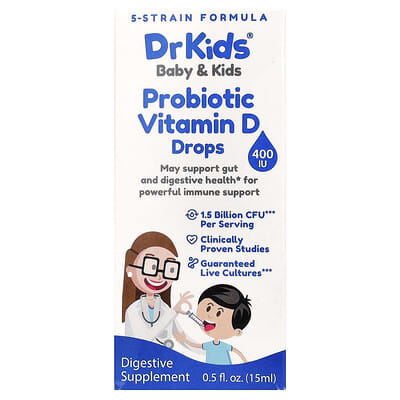 Baby & Kids, Probiotic Vitamin D Drops, 0.5 fl oz (15 ml)