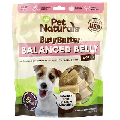 BusyButter®, Balanced Belly Bones, For Dogs Up To 26 lbs, Peanut Butter-Filled, 13 oz (368.5 g)