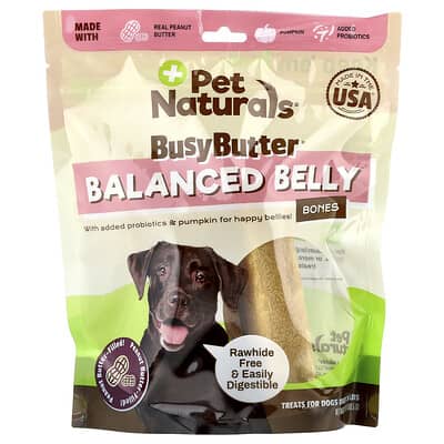 Pet Naturals BusyButter® косточки для собак весом более 26 lbs, с арахисовой пастой, 13 oz (368.5 g)
