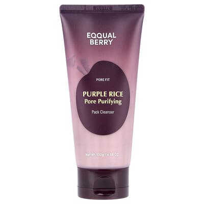 Очищающая маска для пор с фиолетовым рисом EQQUALBERRY, 4.58 oz (130 g)