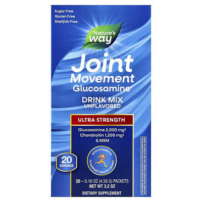 Joint Movement Glucosamine®, Drink Mix, Ultra Strength, Unflavored, 20 Packets, 0.16 oz (4.56 g) Each