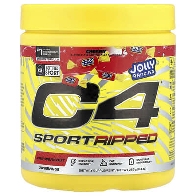 C4® Sport Ripped предтренировочный комплекс Jolly Rancher Cherry, 9.4 oz (266 g)
