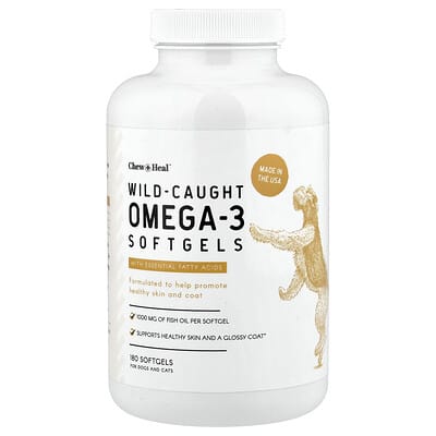 Wild-Caught Omega-3, For Dogs and Cats , 180 Softgels