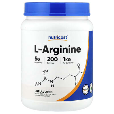 L-Arginine, Unflavored, 35.7 oz (1 kg)