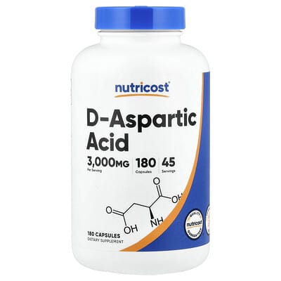 D-Aspartic Acid , 180 Capsules (750 mg per Capsule)