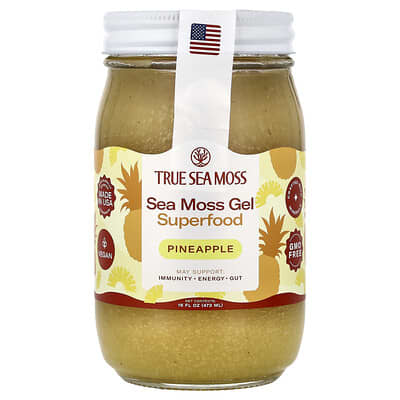 True Sea Moss Gel Superfood, Pineapple, 473 ml