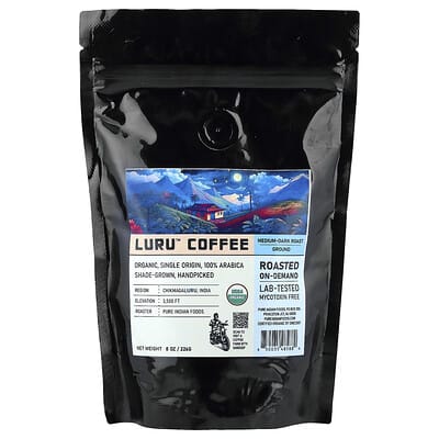 Luru™ кофе молотый, средняя и темная обжарка, 8 oz (226 g)