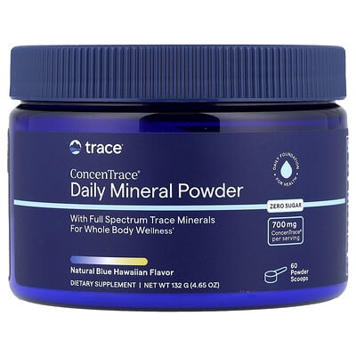 Trace ConcenTrace® Ежедневный минеральный порошок, Natural Blue Hawaiian, 4.65 oz (132 g)